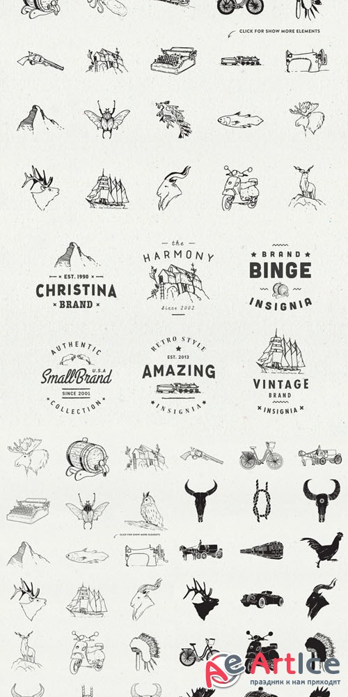 Illusion: hand drawn collection - Creativemarket 59056