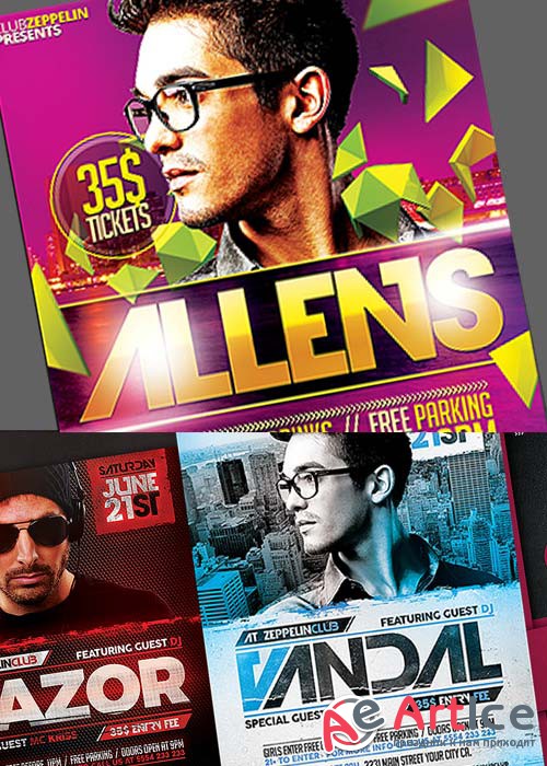 DJ Event Flyers Bundle part 2 +  Facebook Cover