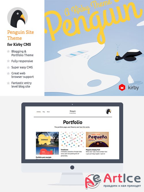 Blog & Portfolio CMS: Penguin - Creativemarket 42693