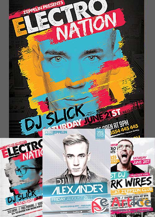 DJ Event Flyers Bundle part 3 + Facebook Cover