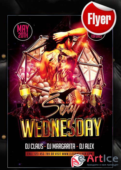 Sexy Wednesday Flyer Template + Facebook Cover