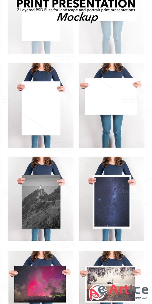 Creativemarket - Artwork Presentation Mockup Female 303723