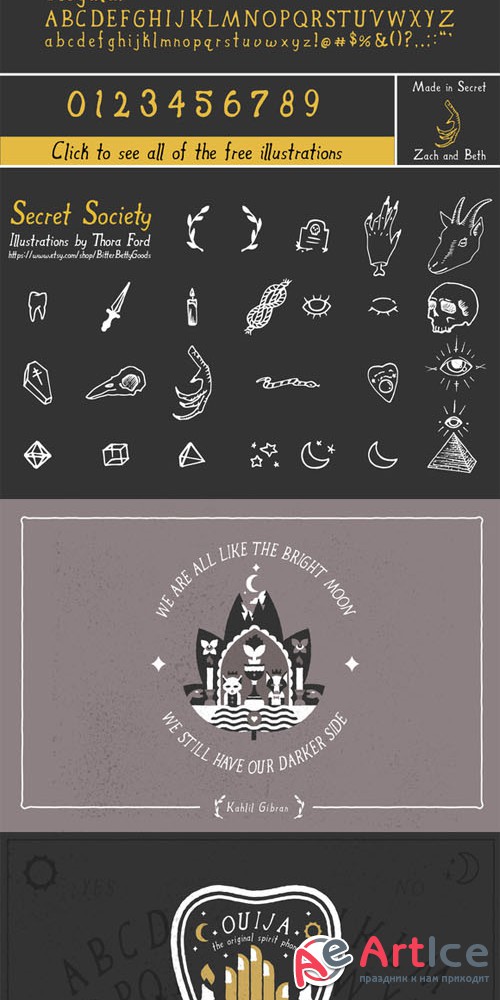 Secret Society Font + Bonus - Creativemarket 302257