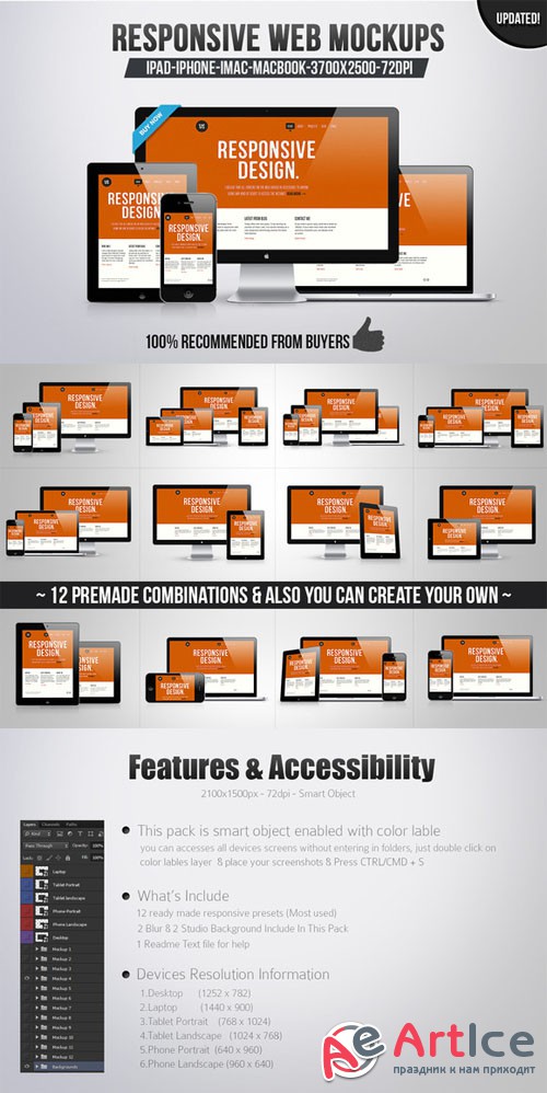 Creativemarket - 12 Responsive Web Mockups 6446