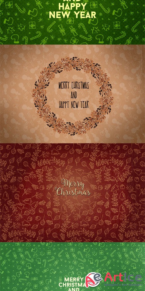 3 Christmas Cards PSD Template