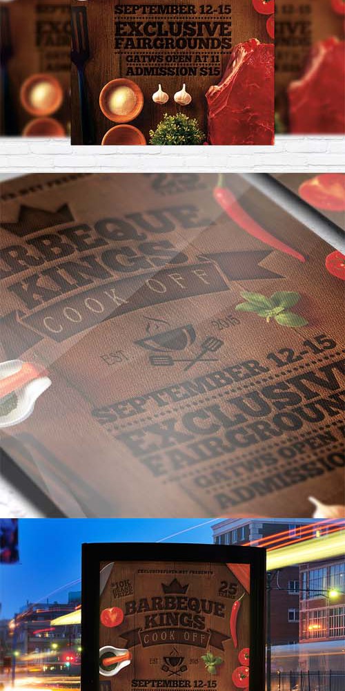 Flyer Template - Barbeque Kings + Facebook Cover