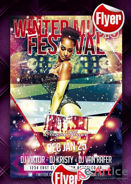 Winter Music Festival flyer Template