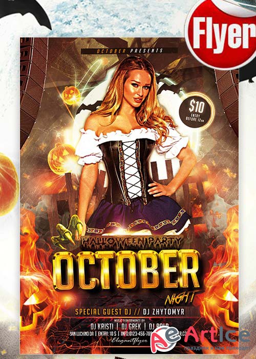 October Night  Flyer Template