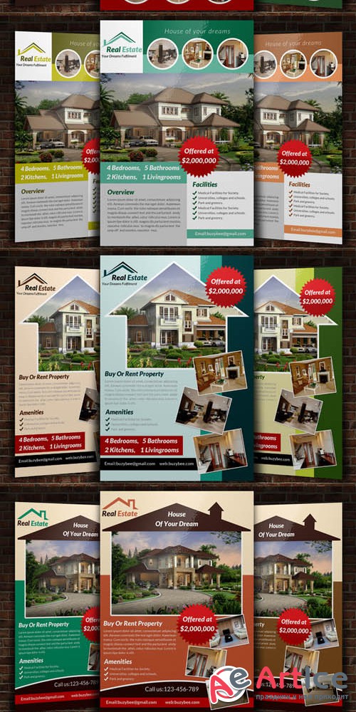 6 Real Estate Flyer Bundle - Creativemarket 226889