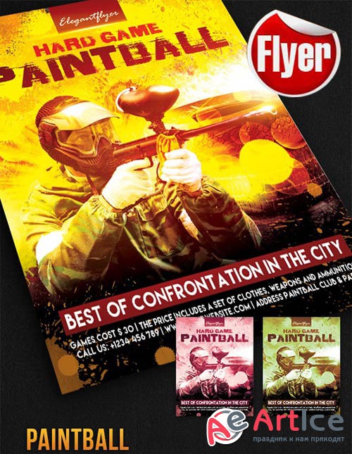 Paintball Flyer Template + Facebook Cover