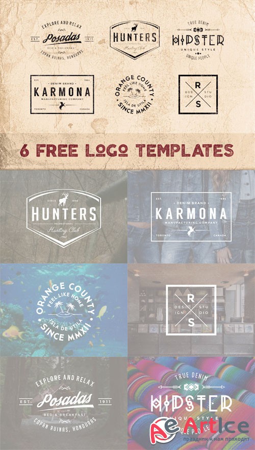 6 Vintage Logo PSD Templates