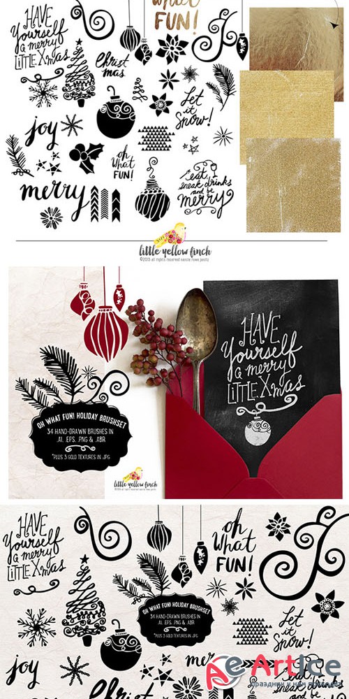 Creativemarket - Oh What Fun Holiday Brush Set 283909