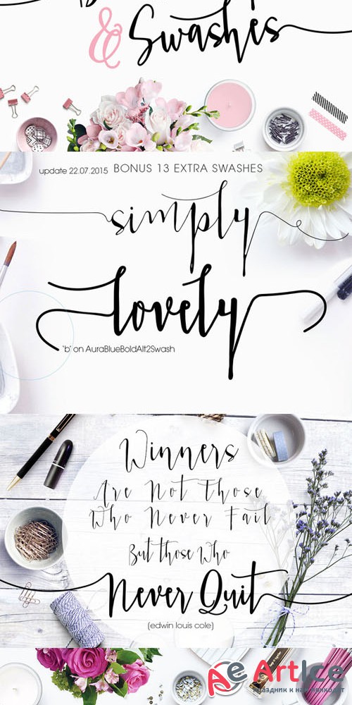 Aura Blue, Modern Calligraphy Font - Creativemarket 256284