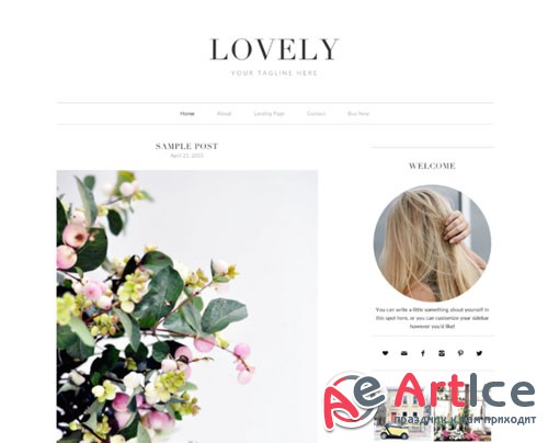 Responsive Wordpress Theme- Lovely - Creativemarket 256878