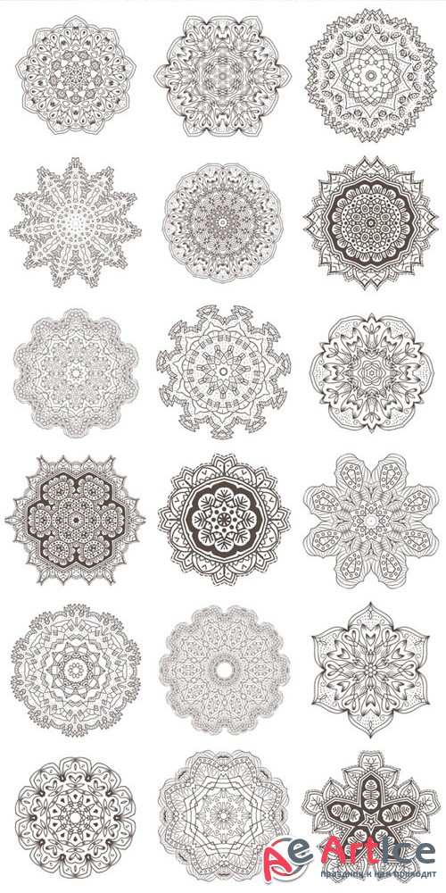 Awesome 69 Mandala II Set in Vector - Creativemarket 348917