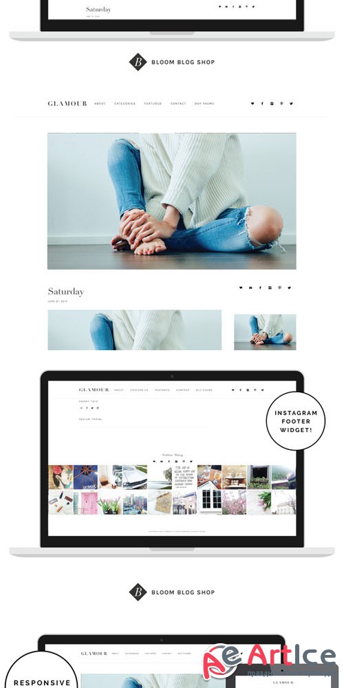 Responsive Minimal Wordpress Theme - Glamour - Creativemarket 320863