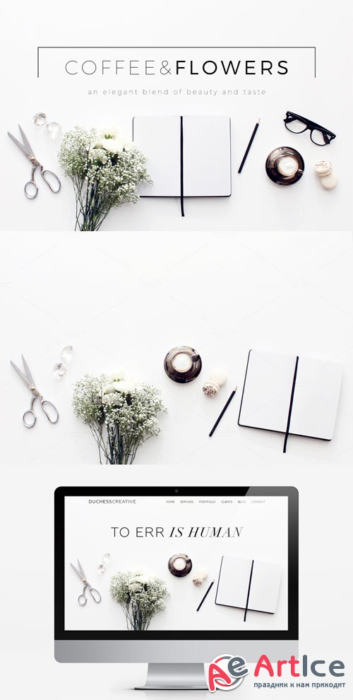 Coffee & Flowers Header Image Bundle