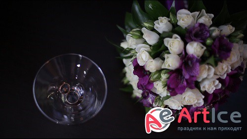 Rings and flowers wedding video footage