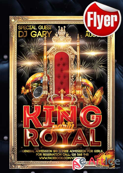 King Royal Party Flyer Template + Facebook Cover