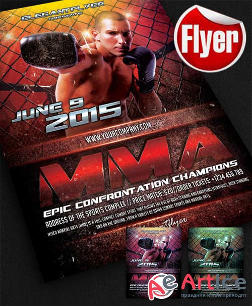 MMA Flyer Template + Facebook Cover