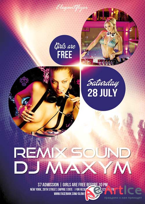 Remix Sound Flyer Template + Facebook Cover