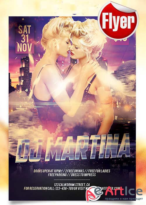 Dj Martina Flyer Template + Facebook Cover