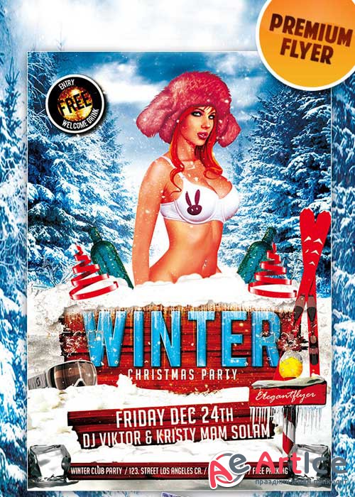 Winter Christmas Party flyer Template