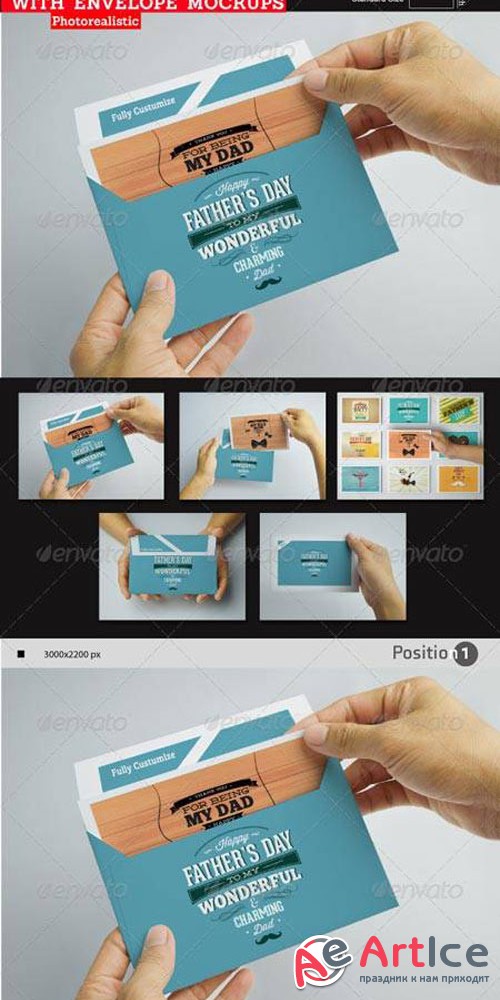 Postcard With Envelope Mockups 83709