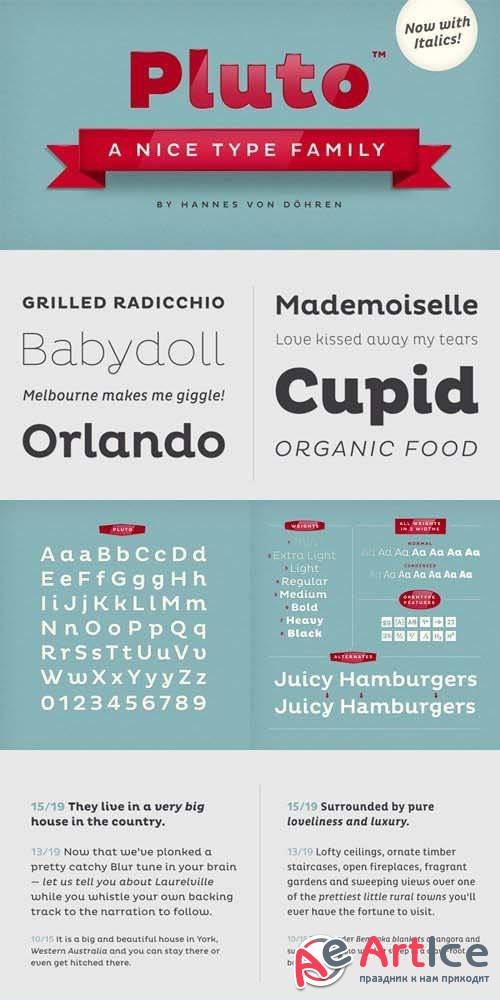 Pluto Font Family - otf 