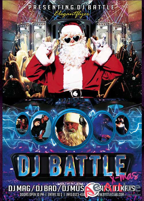 X-Mas Dj Battle flyer Template