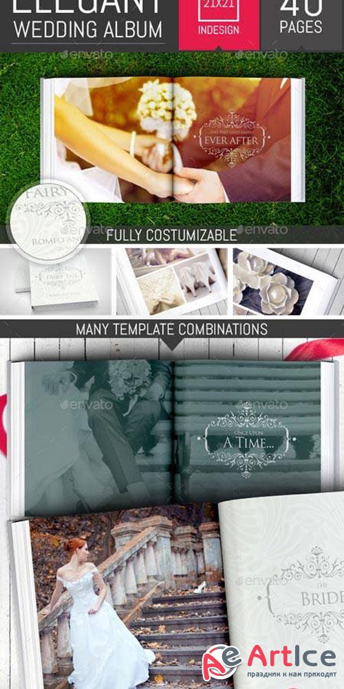 Elegant Square Wedding Photo Album Template