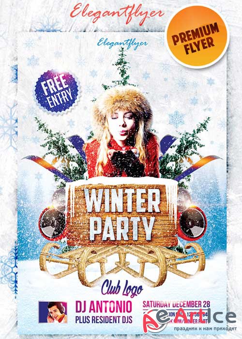 Winter Party #3 Premium Club flyer PSD Template