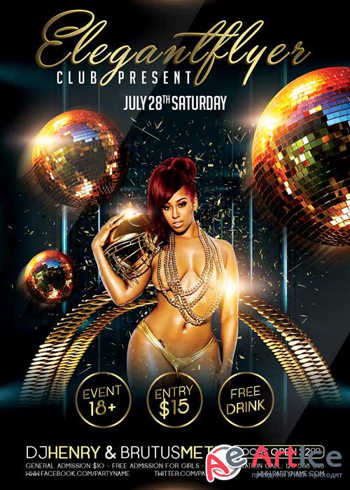 Club Flyer Flyer PSD Template + Facebook Cover