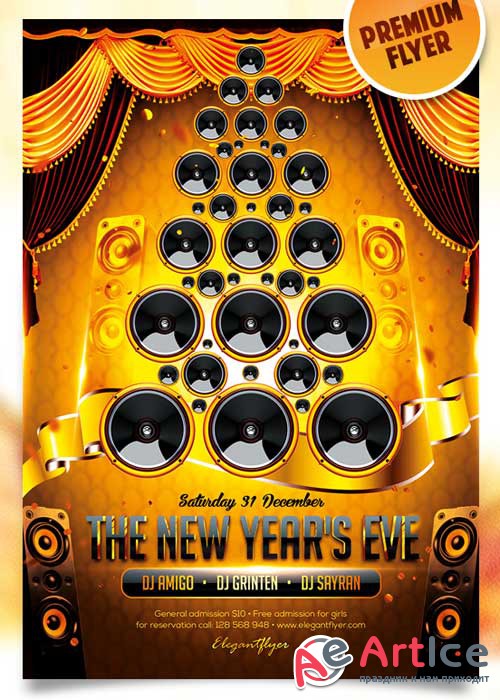 The New Years Eve Flyer PSD Template + Facebook Cover