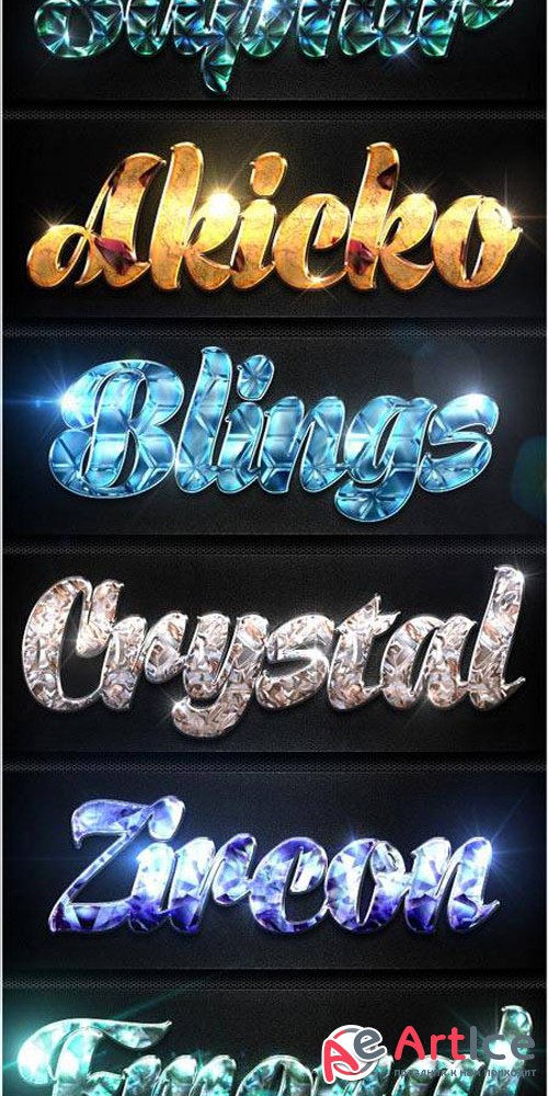 12 Crystal Collection Text Effect Styles Vol.1