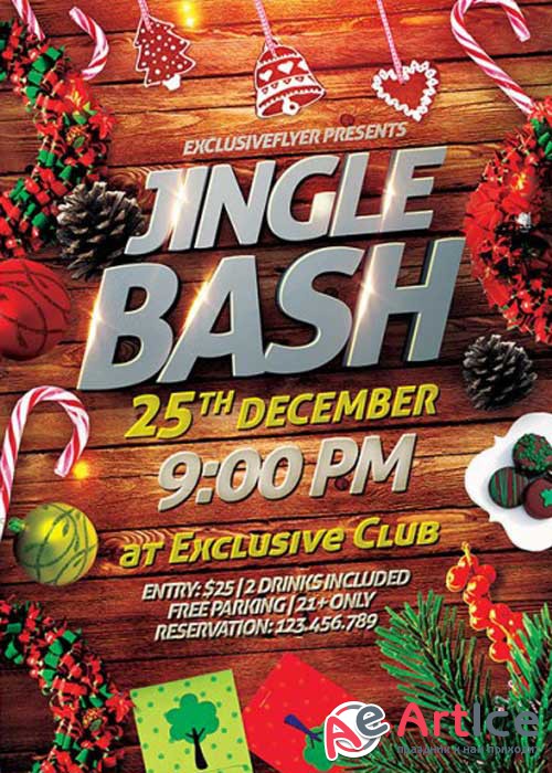 Jingle Bash Premium Flyer Template + Facebook Cover