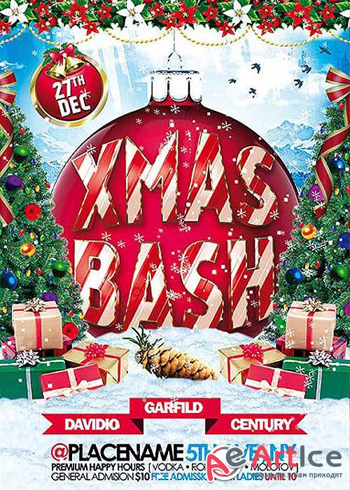 Xmas Bash Premium Flyer Template + Facebook Cover