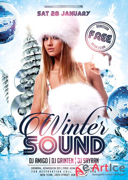 Winter Mix Flyer PSD Template + Facebook Cover