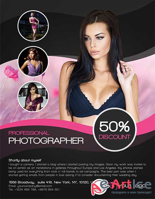 Simple Photography Flyer PSD Template + Facebook Cover