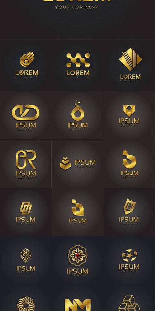 Vector Set - 25 Golden Symbols 