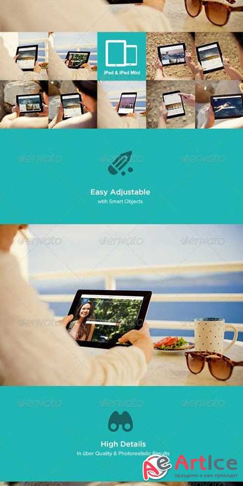 Photorealistic iPad Mockup Templates