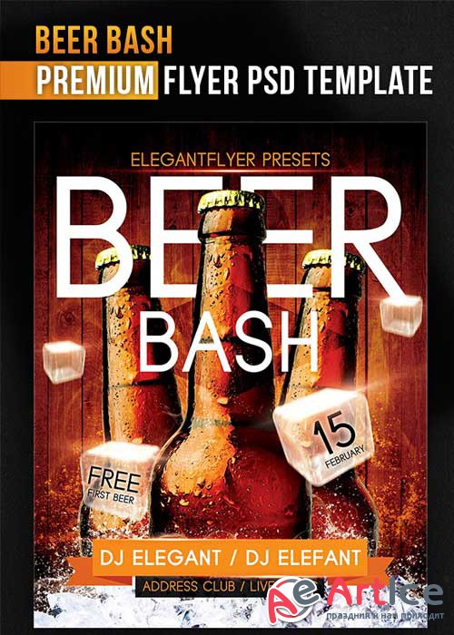 Beer Bash Flyer PSD Template + Facebook Cover