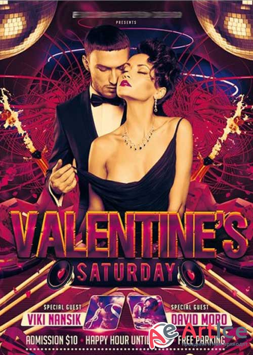 Valentines Saturday Premium Flyer Template