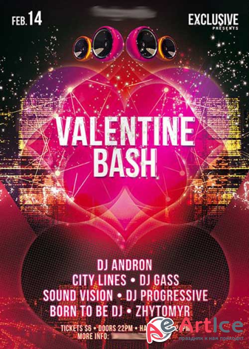 Valentine Bash Premium Flyer Template