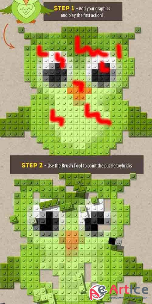 Lego Toy Bricks Puzzle Photoshop Actions