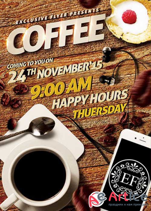 Coffee Flyer Premium Flyer Template + Facebook Cover