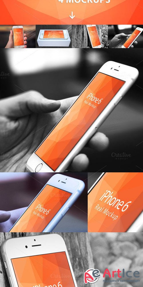 Mockup Iphone 6 Bundle Pack 4in1