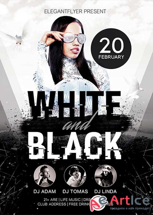 White And Black Flyer PSD Template + Facebook Cover