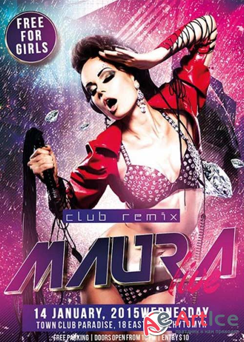 Live Guest Dj Maura Premium Flyer Template