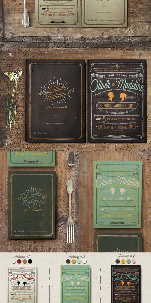 Vintage Hand Lettering Invitation 297877